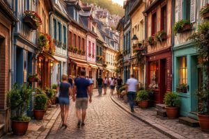 rue-treport-maisons-colorees-passants