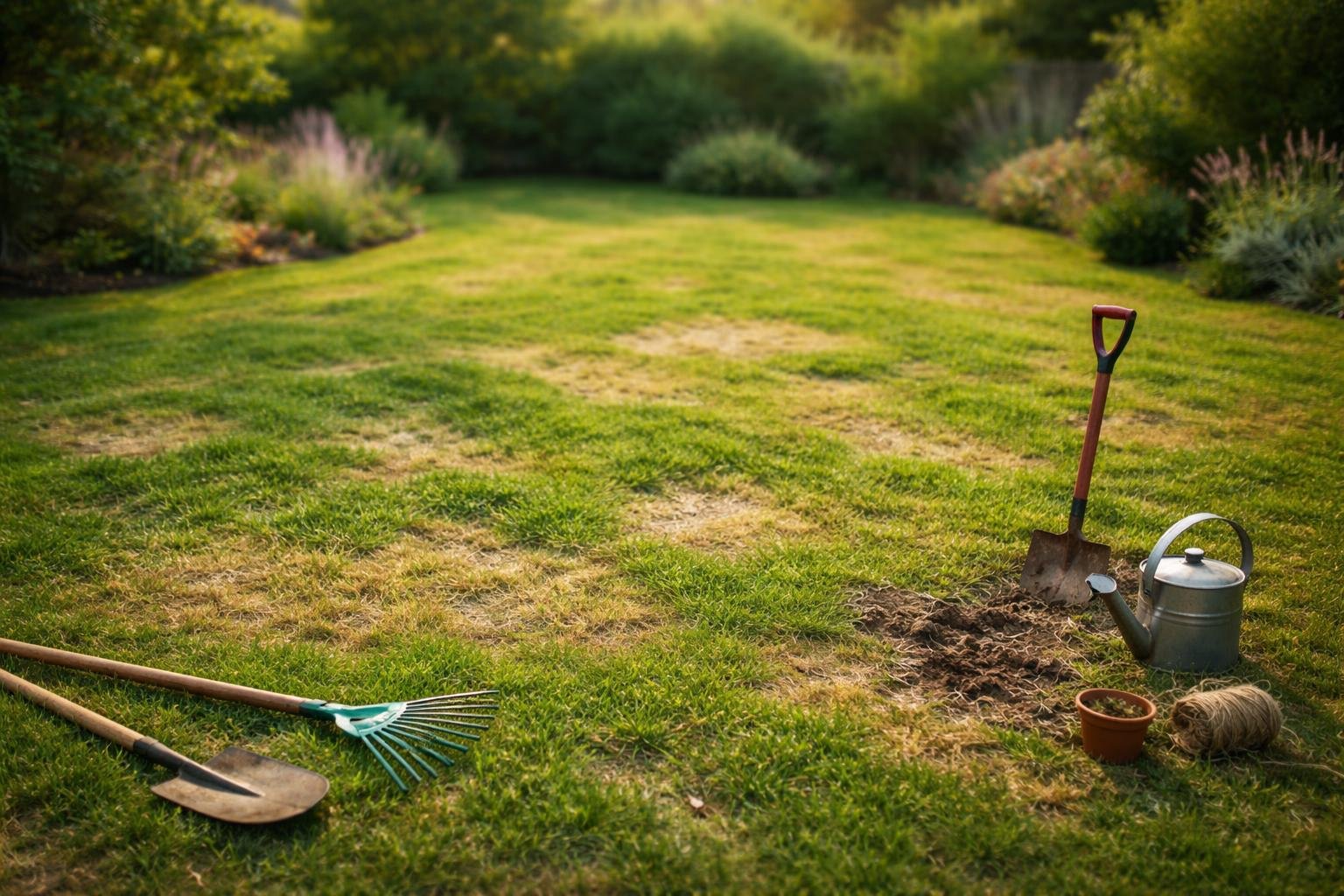 jardin-pelouse-vert-jauni-outils-gazon